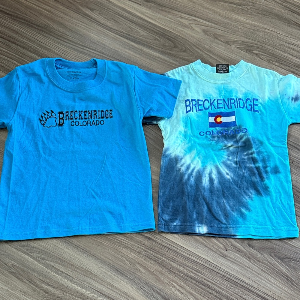 Breckenridge Kids Blue and Blue Tie-Dye and short-sleeve Tees size 2-4